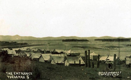 Camping at The Entrance early last century.