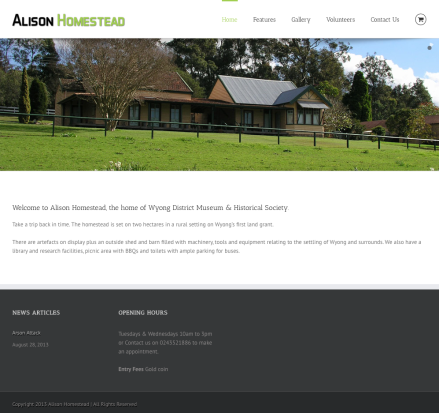 Alison homestead website image