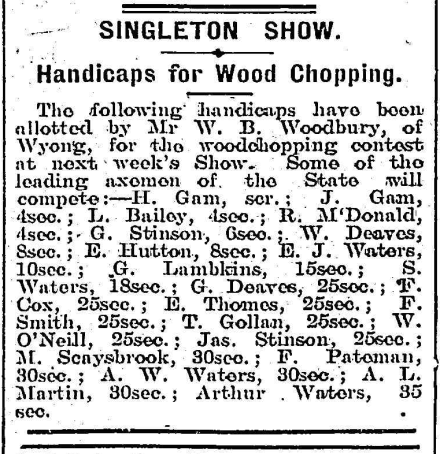1906-08-25_Singleton Argus_Woodchip Singleton Show